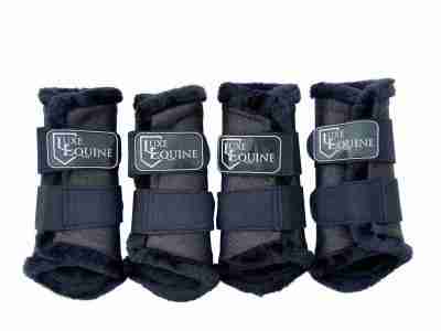 Black horse exercise boots
