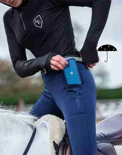 Navy Waterproof Riding Leggings